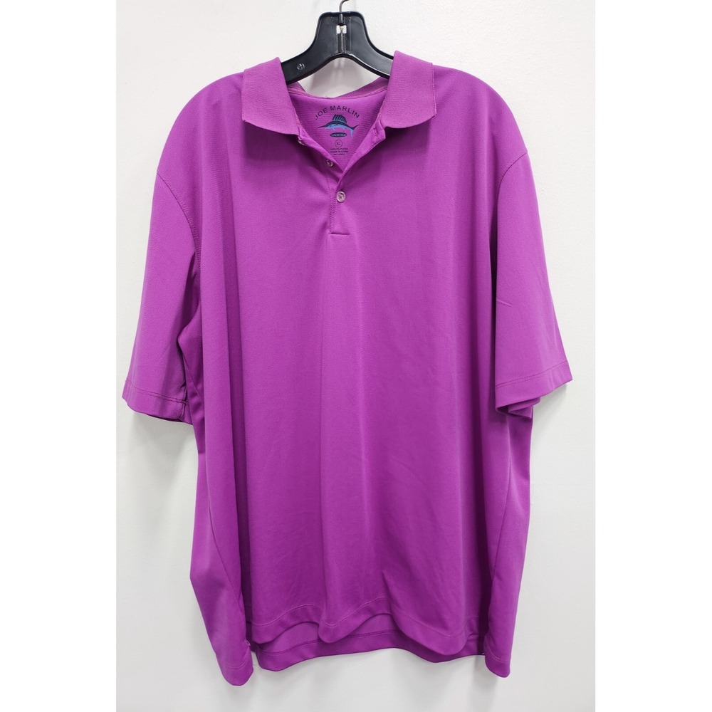 Joe Marlin Unwind Mens‎ Golf Polo Shirt XL Purple Collared Short Sleeve Casual